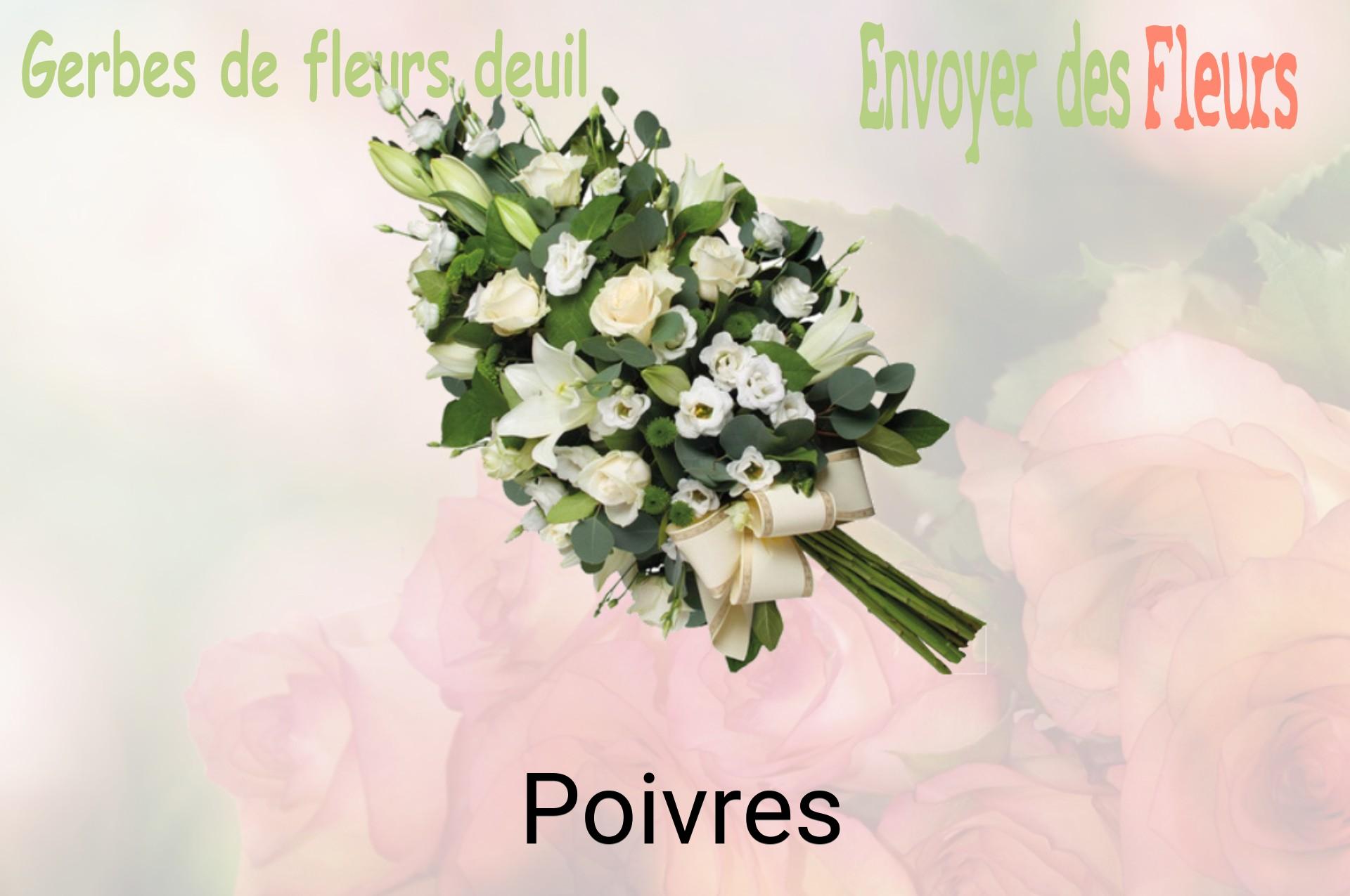 Gerbe de fleurs de deuil livrée à Poivres